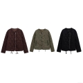 Women Casual Loose Quilted Cotton Padded Jacket Winter Round Neck Long Sleeve Outerwear Coat With Zipper And Buttons Streetwear For Ladies Polyester Warm Women Casual Loose Quilted Cotton Padded Jacket Winter Round Neck Long Sleeve Outerwear Coat With Zipper And Buttons Streetwear For Ladies Polyester Warm