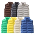 Women Padded Vest Winter Warm Stand Collar Sleeveless Quilted Jacket Polyester Streetwear Short Outerwear Casual Solid Color Zipper Puffer Waistcoat For Women Women Padded Vest Winter Warm Stand Collar Sleeveless Quilted Jacket Polyester Streetwear Short Outerwear Casual Solid Color Zipper Puffer Waistcoat For Women