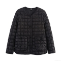 Women's Casual Quilted Cotton Jacket Lightweight Checkered Padded Coat With Pockets Single-Breasted O-Neck Outerwear Streetwear Winter Long Sleeve Polyester Jacket Women's Casual Quilted Cotton Jacket Lightweight Checkered Padded Coat With Pockets Single-Breasted O-Neck Outerwear Streetwear Winter Long Sleeve Polyester Jacket