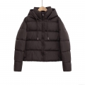 Women's Espresso Brown Hooded Padded Jacket Horizontal Quilted Zip Up Long Sleeve Warm Winter Puffer Coat With Drawstring Hood Ribbed Cuffs Casual Streetwear Outdoor Outerwear Women's Espresso Brown Hooded Padded Jacket Horizontal Quilted Zip Up Long Sleeve Warm Winter Puffer Coat With Drawstring Hood Ribbed Cuffs Casual Streetwear Outdoor Outerwear