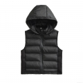 Women's Hooded Puffer Vest Polyester Quilted Sleeveless Waistcoat With Zipper Pockets Solid Color Streetwear European Style Warm Outerwear For Lady Women's Hooded Puffer Vest Polyester Quilted Sleeveless Waistcoat With Zipper Pockets Solid Color Streetwear European Style Warm Outerwear For Lady