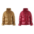 Women's Glossy Puffer Jacket Winter Warm Stand Collar Long Sleeve Quilted Padded Coat Shiny Streetwear Outwear With Dual Zippers Red Gold Women's Glossy Puffer Jacket Winter Warm Stand Collar Long Sleeve Quilted Padded Coat Shiny Streetwear Outwear With Dual Zippers Red Gold