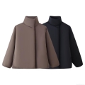 Women's Puffer Cotton-Padded Jacket Polyester Stand Collar Hidden Snap Loose Fit Outerwear Coat for Winter Street Style Women Long Sleeve Warm Jacket Solid Color Windproof Thick Padded Parka Women's Puffer Cotton-Padded Jacket Polyester Stand Collar Hidden Snap Loose Fit Outerwear Coat for Winter Street Style Women Long Sleeve Warm Jacket Solid Color Windproof Thick Padded Parka