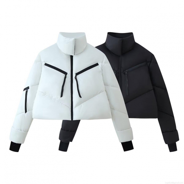 Women's Winter Puffer Jacket Polyester Spandex Fabric With White Duck Down Filling Fashion Casual Loose Long Sleeve Stand Collar Zip Up Quilted Padded Outerwear Coat With Pockets For Cold Weather Women's Winter Puffer Jacket Polyester Spandex Fabric With White Duck Down Filling Fashion Casual Loose Long Sleeve Stand Collar Zip Up Quilted Padded Outerwear Coat With Pockets For Cold Weather