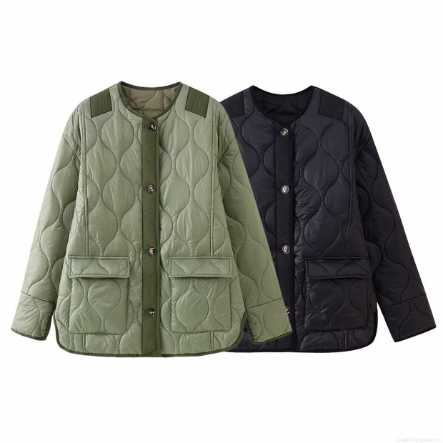 Women's Quilted Jacket 100% Polyester Long Sleeve Wave Quilted Round Neck Single Breasted Coat Loose Casual Mid-length Warm Outerwear For Winter Daily Lightweight Padded Jacket Women's Quilted Jacket 100% Polyester Long Sleeve Wave Quilted Round Neck Single Breasted Coat Loose Casual Mid-length Warm Outerwear For Winter Daily Lightweight Padded Jacket
