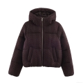 Women's Hooded Padded Jacket Cable Knit Texture Short Puffer Coat Zip Up Winter Warm Outerwear Casual Vintage Style Women Long Sleeve Cotton Blend Padded Jacket Women's Hooded Padded Jacket Cable Knit Texture Short Puffer Coat Zip Up Winter Warm Outerwear Casual Vintage Style Women Long Sleeve Cotton Blend Padded Jacket