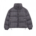 Women's Plaid Puffer Cotton Jacket Stand Collar Zipper Quilted Coat With Adjustable Drawstring Hem Long Sleeve Casual Winter Warm Outwear For Daily Wear Women's Plaid Puffer Cotton Jacket Stand Collar Zipper Quilted Coat With Adjustable Drawstring Hem Long Sleeve Casual Winter Warm Outwear For Daily Wear