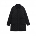 Women's Loose Diamond Quilted Jacket Long Sleeve Button Down Puffer Coat With Corduroy Collar And Pockets Casual Fall Winter Outwear Women's Loose Diamond Quilted Jacket Long Sleeve Button Down Puffer Coat With Corduroy Collar And Pockets Casual Fall Winter Outwear