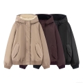 Women's Winter Hooded Padded Bomber Jacket With Fleece Lining Thick Warm Oversized Outerwear Casual Zip Up Quilted Coat For Women Women's Winter Hooded Padded Bomber Jacket With Fleece Lining Thick Warm Oversized Outerwear Casual Zip Up Quilted Coat For Women
