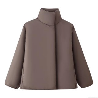 Women Winter Stand Collar Cotton Padded Jacket Casual Warm Thick Outerwear Short Puffer Coat With Pockets Hidden Snap Button For Lady Daily Outdoor Women Winter Stand Collar Cotton Padded Jacket Casual Warm Thick Outerwear Short Puffer Coat With Pockets Hidden Snap Button For Lady Daily Outdoor
