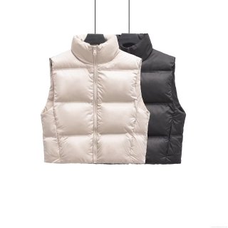 Women's Puffer Vest Polyester Quilted Sleeveless Jacket Stand Collar Warm Padded Outerwear for Winter Autumn Casual Solid Color Gilet for Women Women's Puffer Vest Polyester Quilted Sleeveless Jacket Stand Collar Warm Padded Outerwear for Winter Autumn Casual Solid Color Gilet for Women