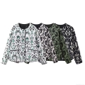 Women's Ethnic Print Quilted Padded Jacket Round Neck Button Up Lightweight Warm Outerwear Retro Bohemian Geometric Print Long Sleeve Autumn Winter Coat With Pockets Women's Ethnic Print Quilted Padded Jacket Round Neck Button Up Lightweight Warm Outerwear Retro Bohemian Geometric Print Long Sleeve Autumn Winter Coat With Pockets