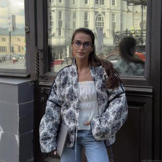 Women's Vintage Paisley Print Quilted Jacket Retro Boho Lace-up Long Sleeve Padded Cotton Coat Autumn Winter Warm Outerwear For Women
