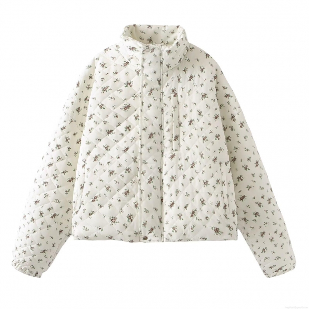 Women Quilted Floral Jacket Cotton Padded Puffer Coat Vintage Stand Collar Short Ethnic Style Outerwear For Lady Casual Warm Autumn Winter Women Quilted Floral Jacket Cotton Padded Puffer Coat Vintage Stand Collar Short Ethnic Style Outerwear For Lady Casual Warm Autumn Winter