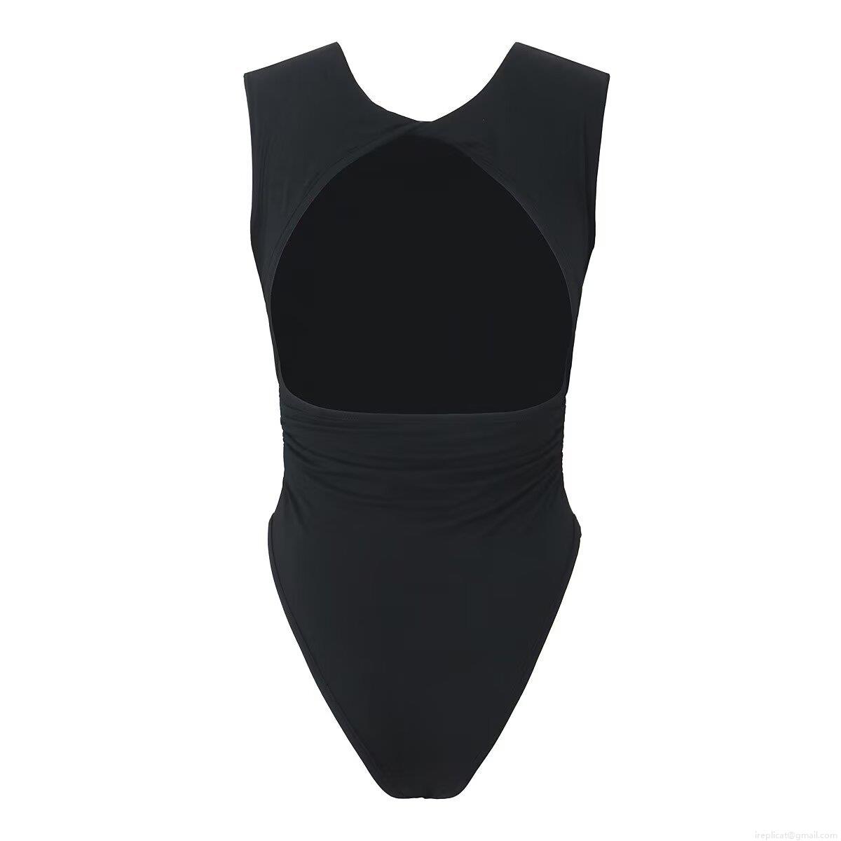 Women's Ruched Sleeveless Bodysuit Round Neck Backless Sexy Hollow Out Slim Fit Leotard Top 93% Rayon 7% Spandex Stretchy One Piece Clubwear
