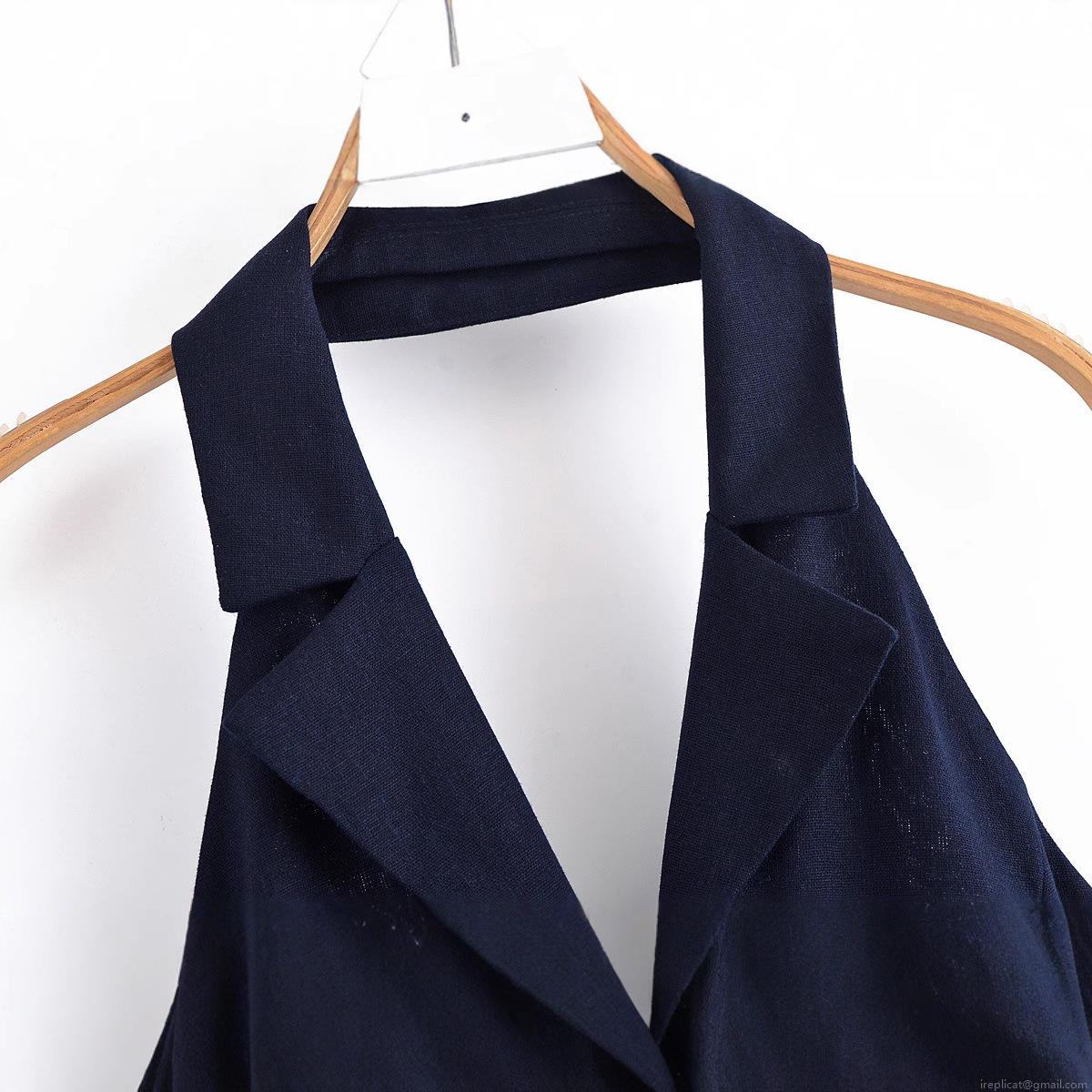 Women's Halter Neck Backless Jumpsuit With Belt Elegant Wide Leg Polyester Romper For Summer Party Ladies