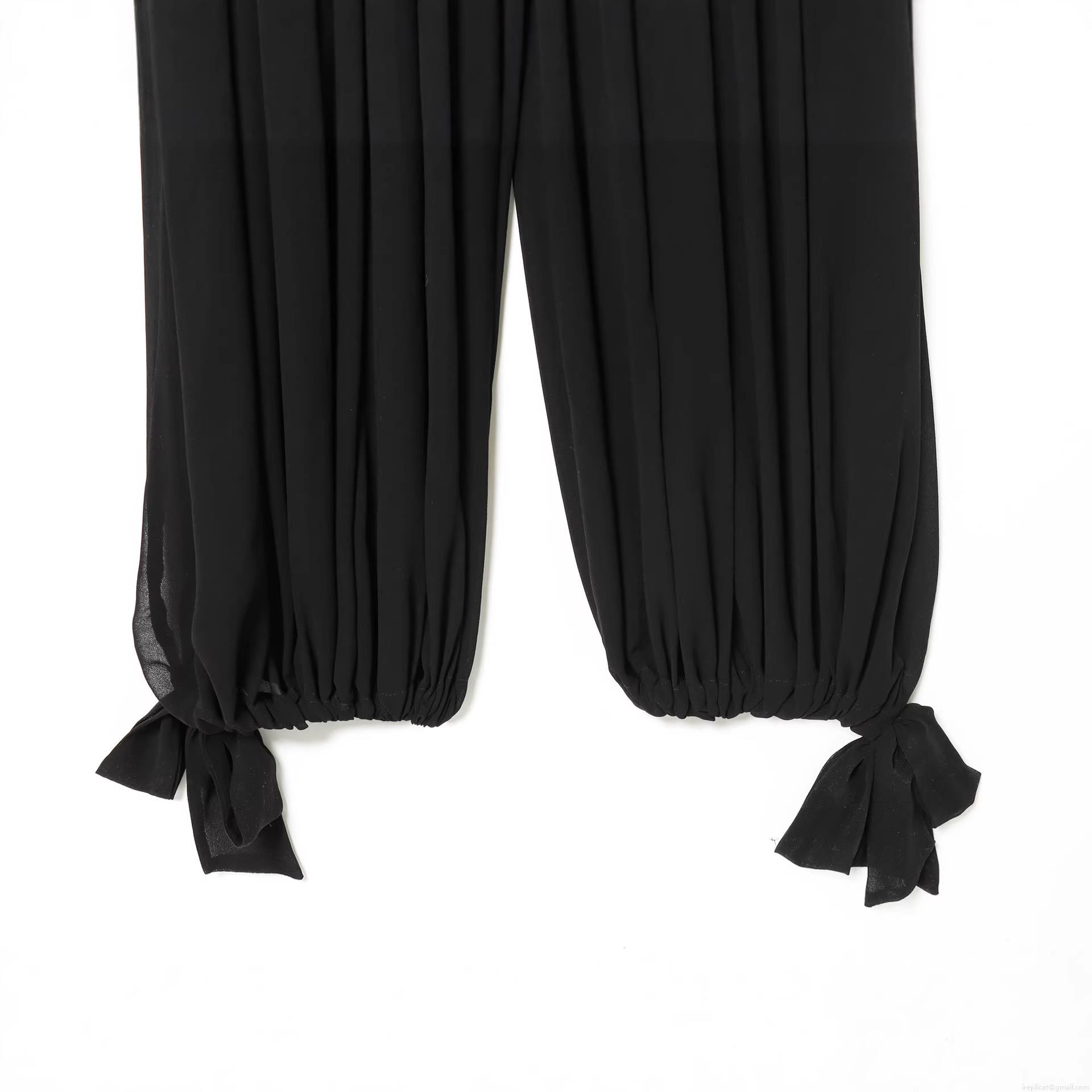 Women Elegant Mock Neck Long Sleeve Jumpsuit Pleated Wide Leg Long Pants With Bow Tie Ankle And Thumb Holes Solid Color Party Jumpsuit For Women