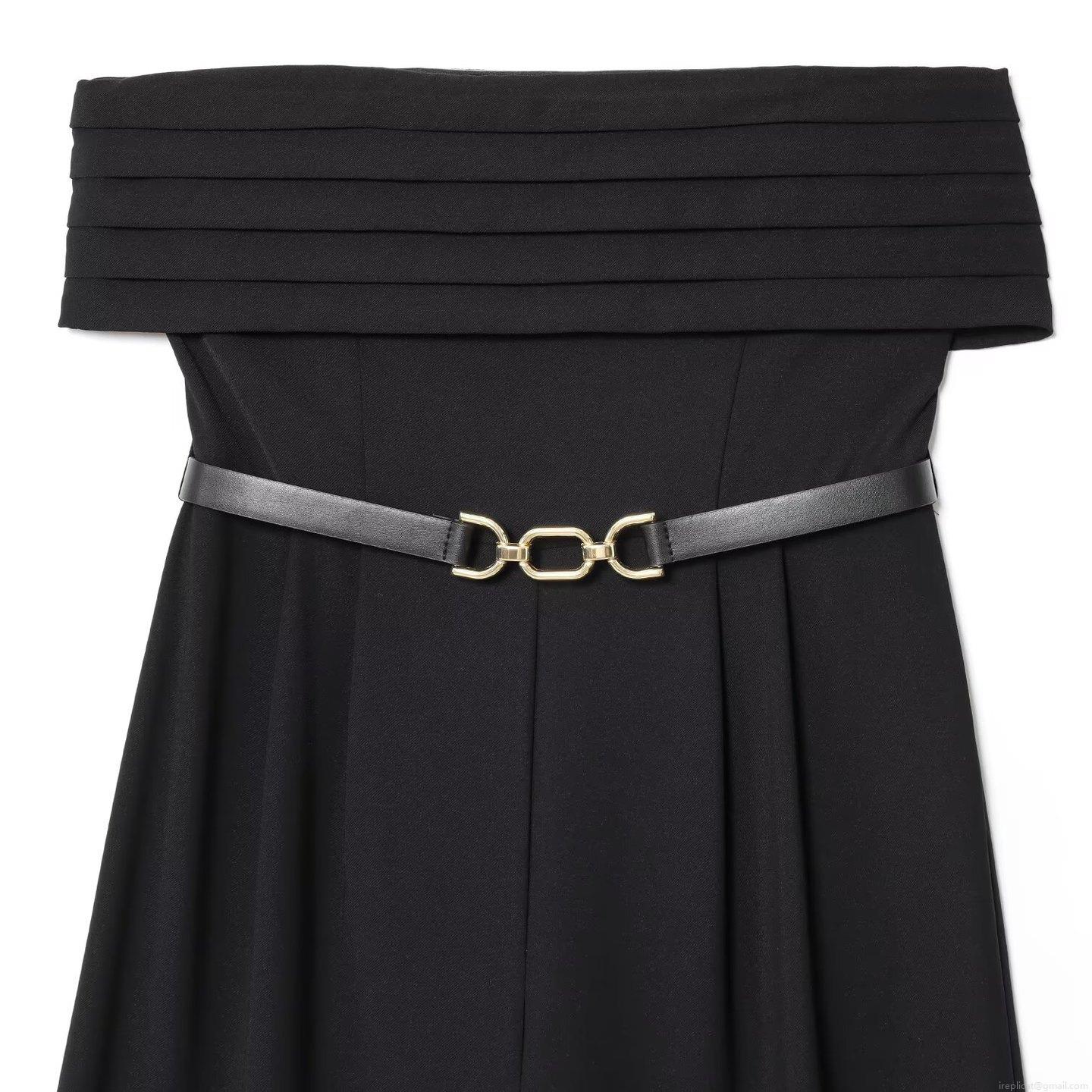 Women's Sexy Strapless Jumpsuit With Belt Black Polyester Twill High Waist Wide Leg Long Pants Elegant Party Evening Clubwear One Piece Romper