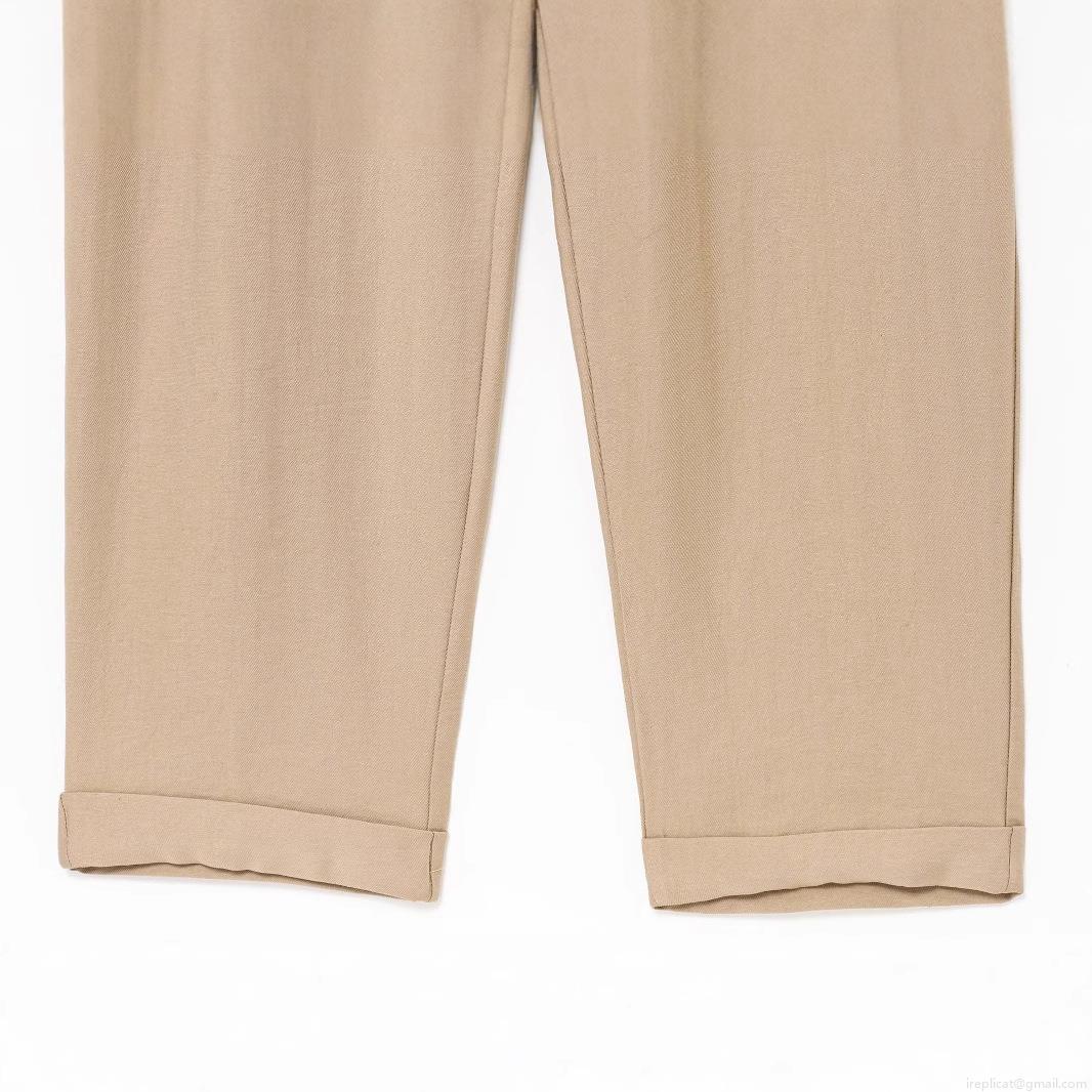 Women's Sleeveless Jumpsuit Solid Color Cotton Blend Workwear Style Lapel Button Up Romper With Belt Straight Leg Commuter Long Jumpsuits For Ladies