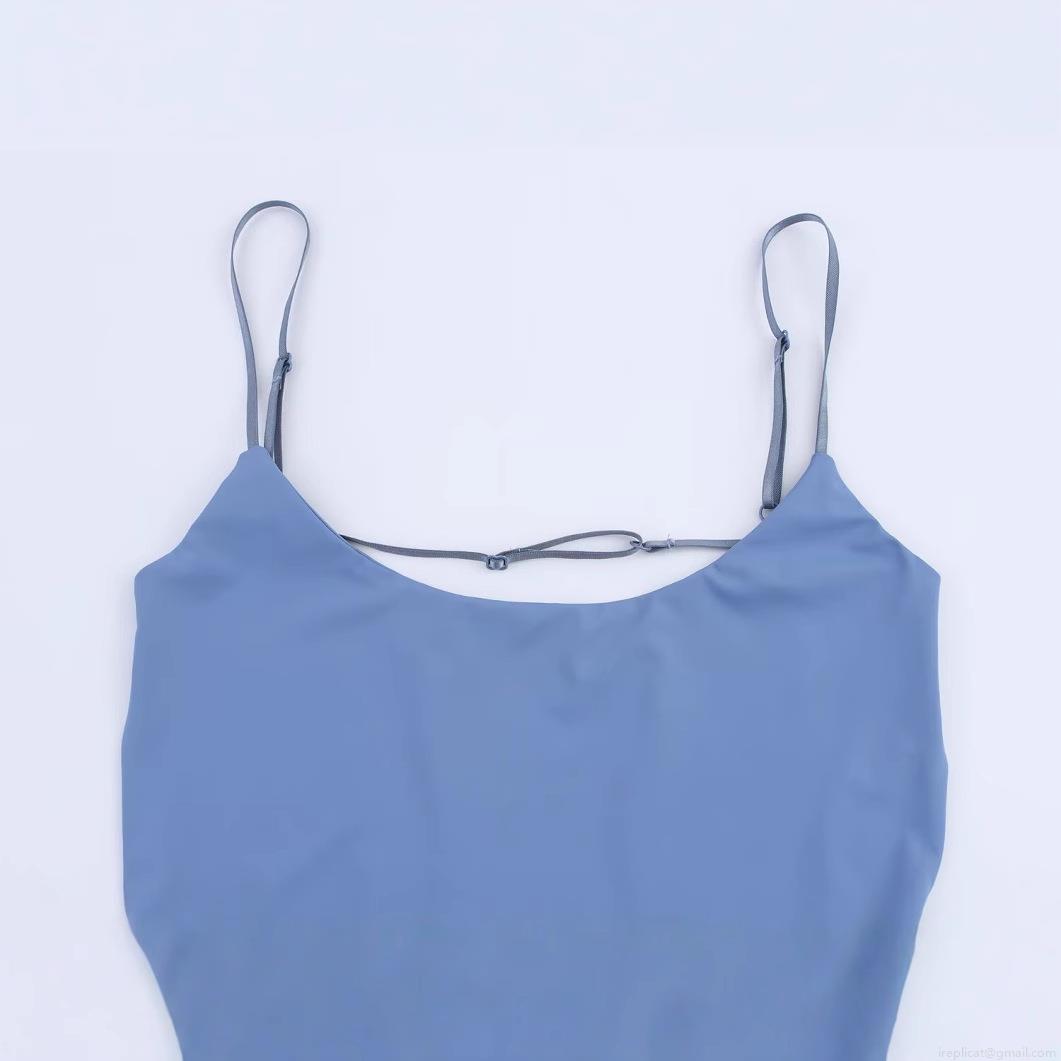 Women Sexy Slim Fit Stretch Strap Bodysuit U-Neck Backless High Cut Thong Jumpsuit Solid Color Polyester Cotton Blend Clubwear Party Summer Top