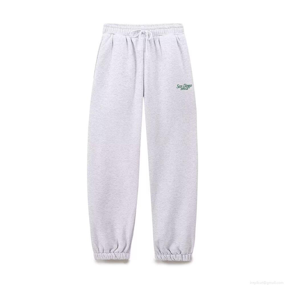 Women's Casual Heather Grey Fleece Lined Two Piece Set San Diego Letter Print Sweatshirt And Drawstring Sweatpants Pullover Jogger Suit