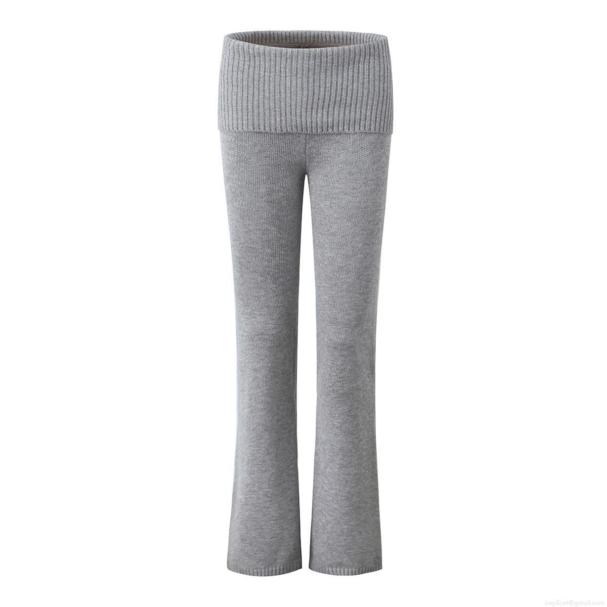 Women's Knit Lounge Set Zip Up Hooded Crop Top And Flare Legging Pants High Elastic Solid Color Ribbed Tracksuit Two Piece Outfits For Winter Autumn Streetwear