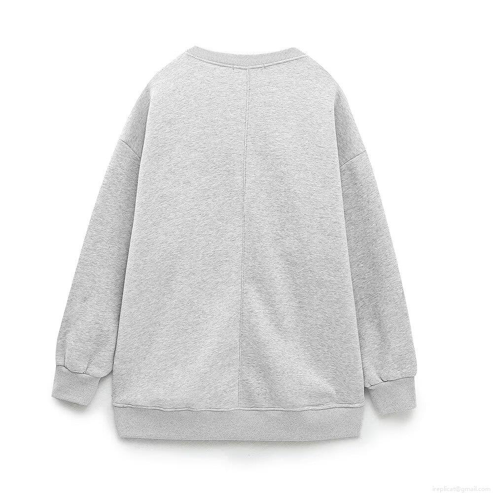 Women's Casual Cotton Blend Letter Embroidery Sweatshirt And Sweatpants Set Two Piece Outfits For Sporty Daily Loungewear Autumn Winter