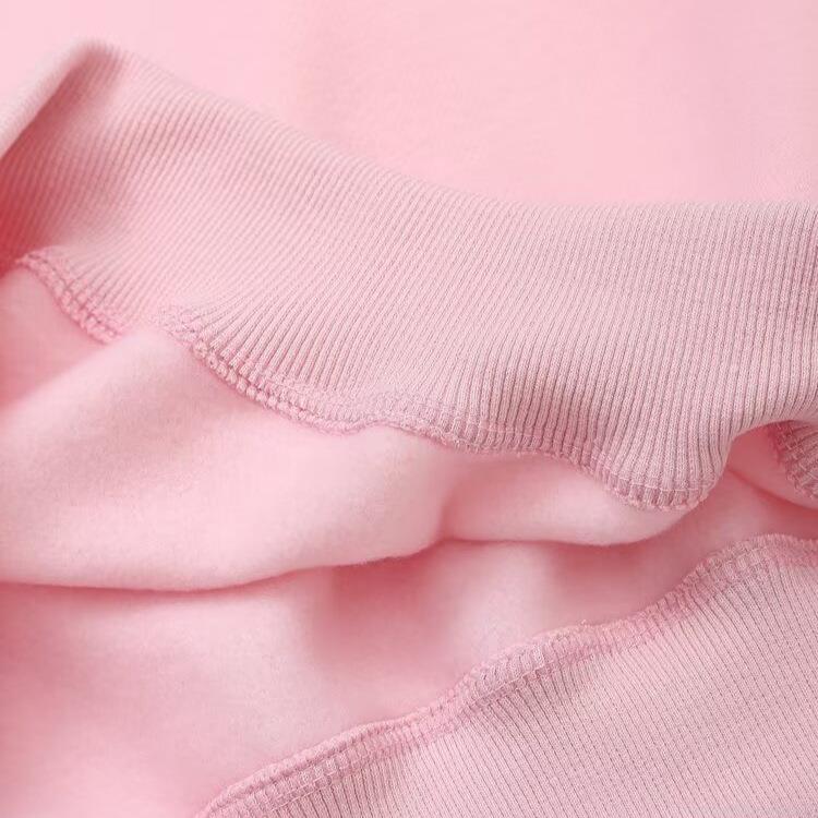 Women's Casual 85% Cotton Fleece Lined Sweatshirt Or Sweatpants Loose Round Neck Long Sleeve Pullover High Waist Elastic Straight Leg Trousers Daily Loungewear