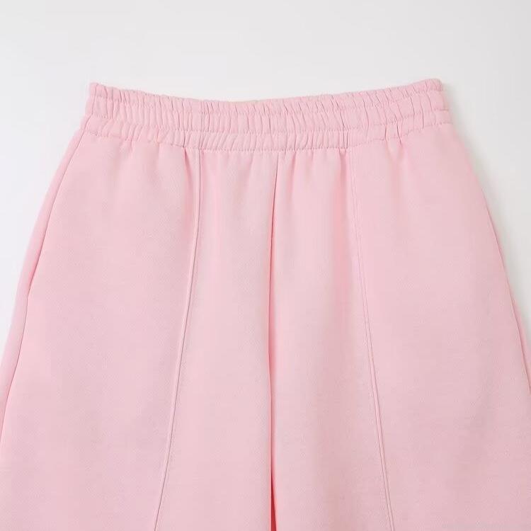 Women's Casual 85% Cotton Fleece Lined Sweatshirt Or Sweatpants Loose Round Neck Long Sleeve Pullover High Waist Elastic Straight Leg Trousers Daily Loungewear