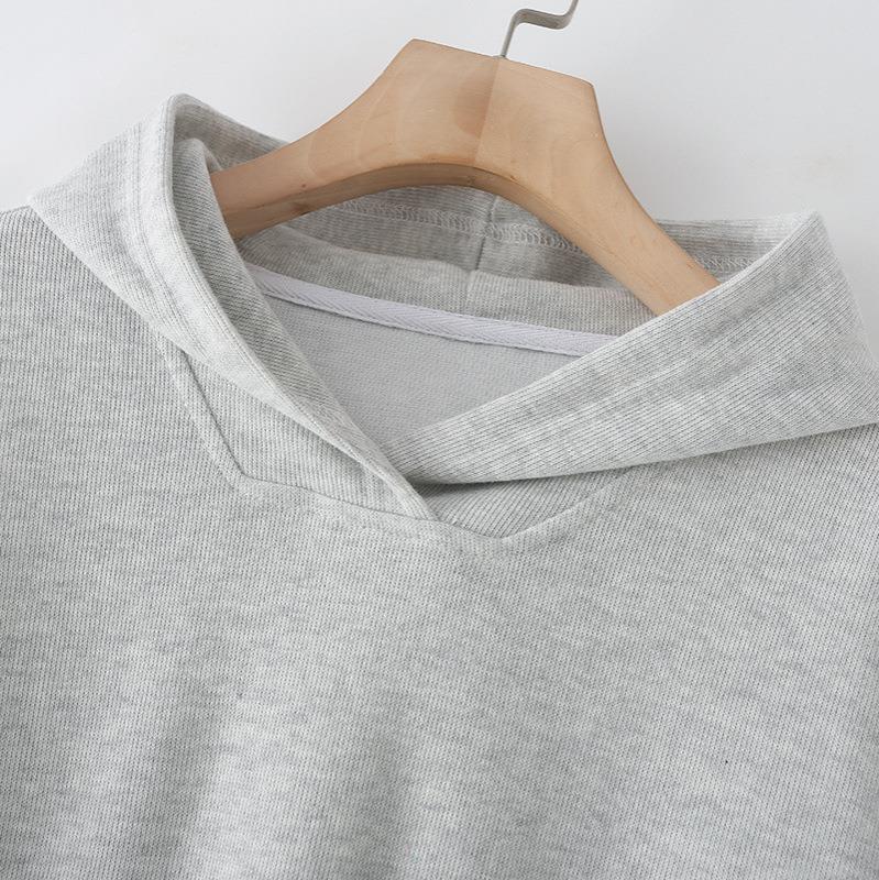 Women's Casual Hoodie and Jogger Set Heather Grey Polyester Spandex Solid Color Long Sleeve Hooded Sweatshirt Drawstring Sweatpants For Running Sports Loungewear