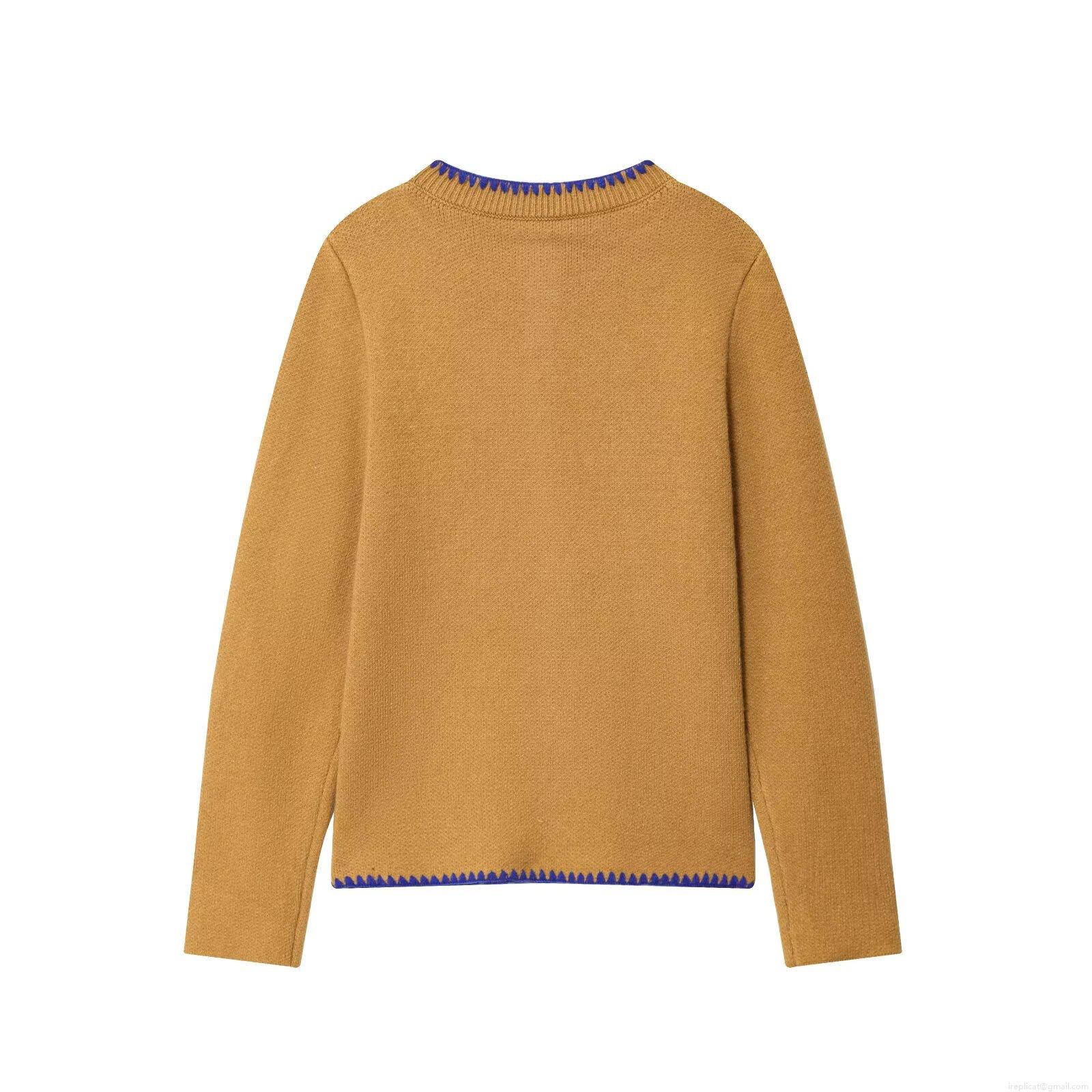 Women's Casual Knitted Two-Piece Set Contrast Crochet Wave Trim Button Cardigan and Camisole Vest Autumn Outfits Knitted Sweater Set for Women