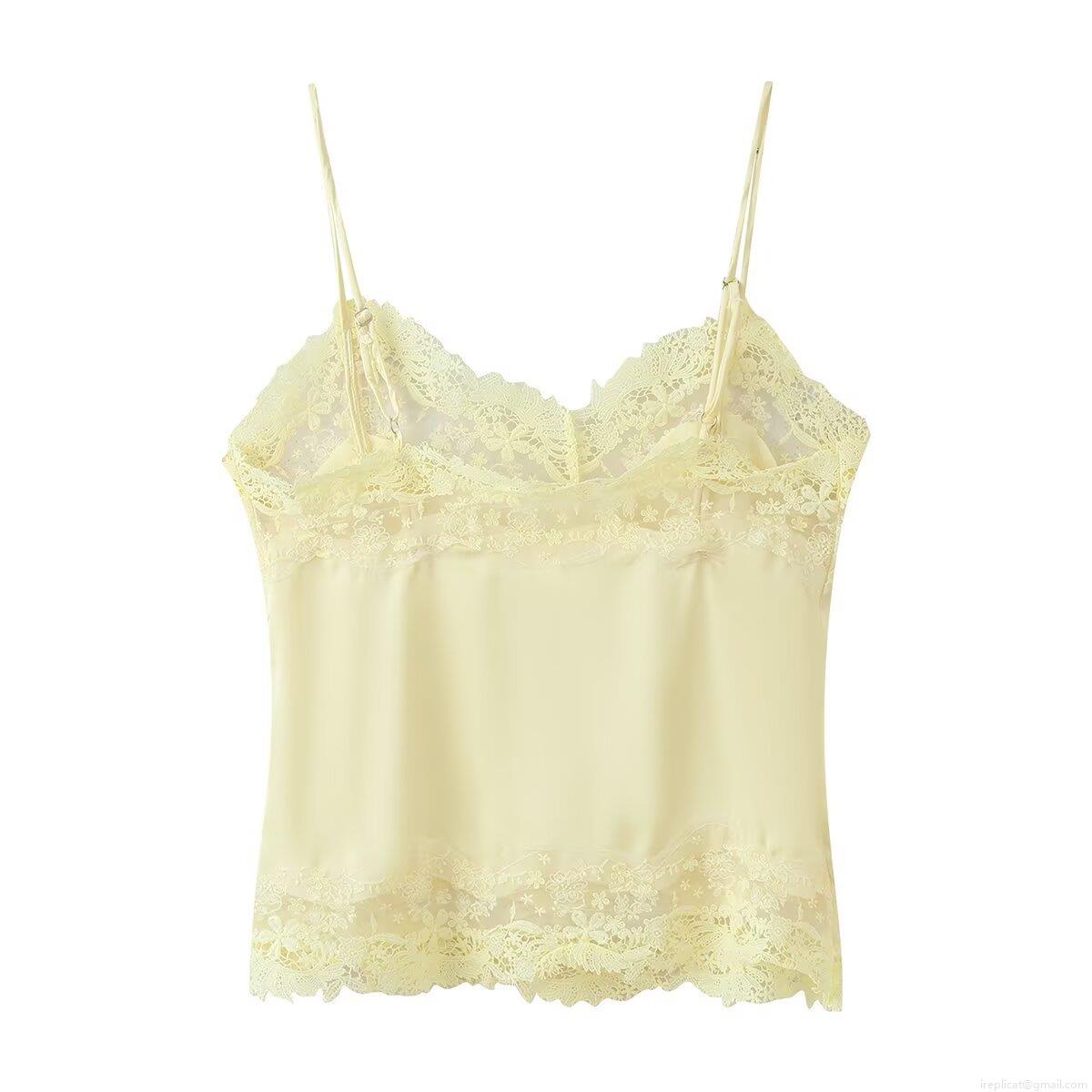 Women's Elegant Satin Lace Trim Camisole and Shorts Set V-Neck Adjustable Straps Loungewear Sleepwear Home Suit Sexy Pajamas Two-Piece Outfit