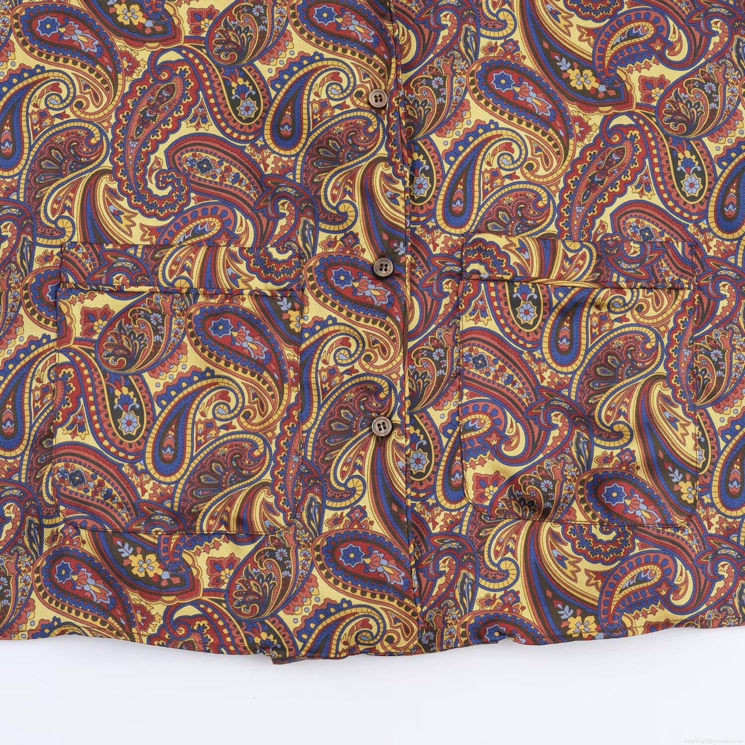 Women's Retro Paisley Print Satin Shirt And Pants Set Casual Long Sleeve Button Up Top And Elastic Waist Trousers Bohemian Style Loungewear Co-ord