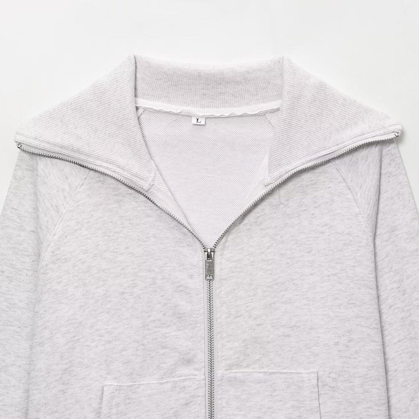 Women's 2-Piece Leisure Sweatset Cotton Blend Long Sleeve Zip Up Cropped Hoodie And High Waisted Flare Sweatpants Casual Lounge Tracksuit For Women