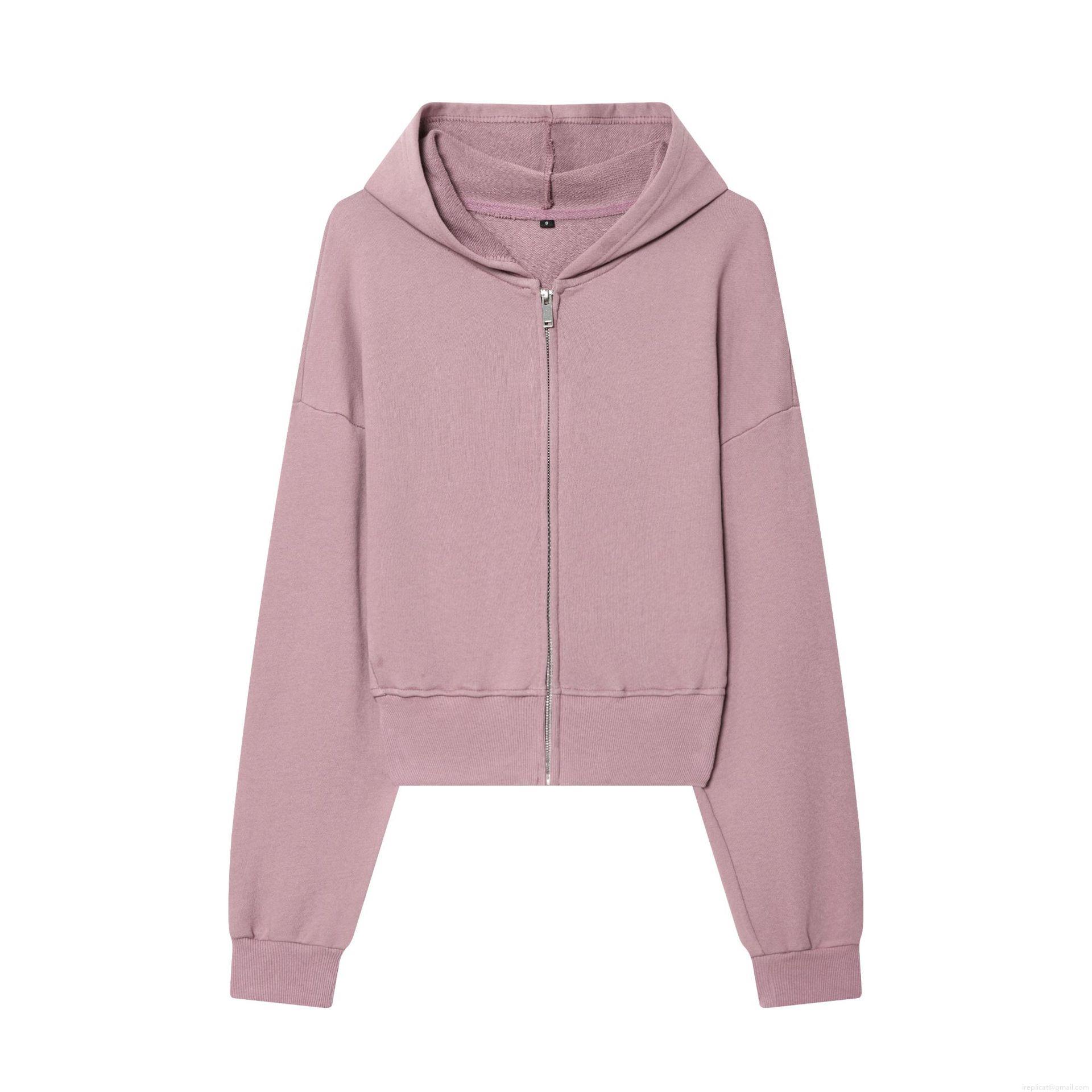 Women's Casual Cotton Blend Hooded Cropped Sweatshirt and Straight Leg Pants Set Fashion Solid Color Zip Up Hoodie Two Piece Loungewear For Women Streetwear
