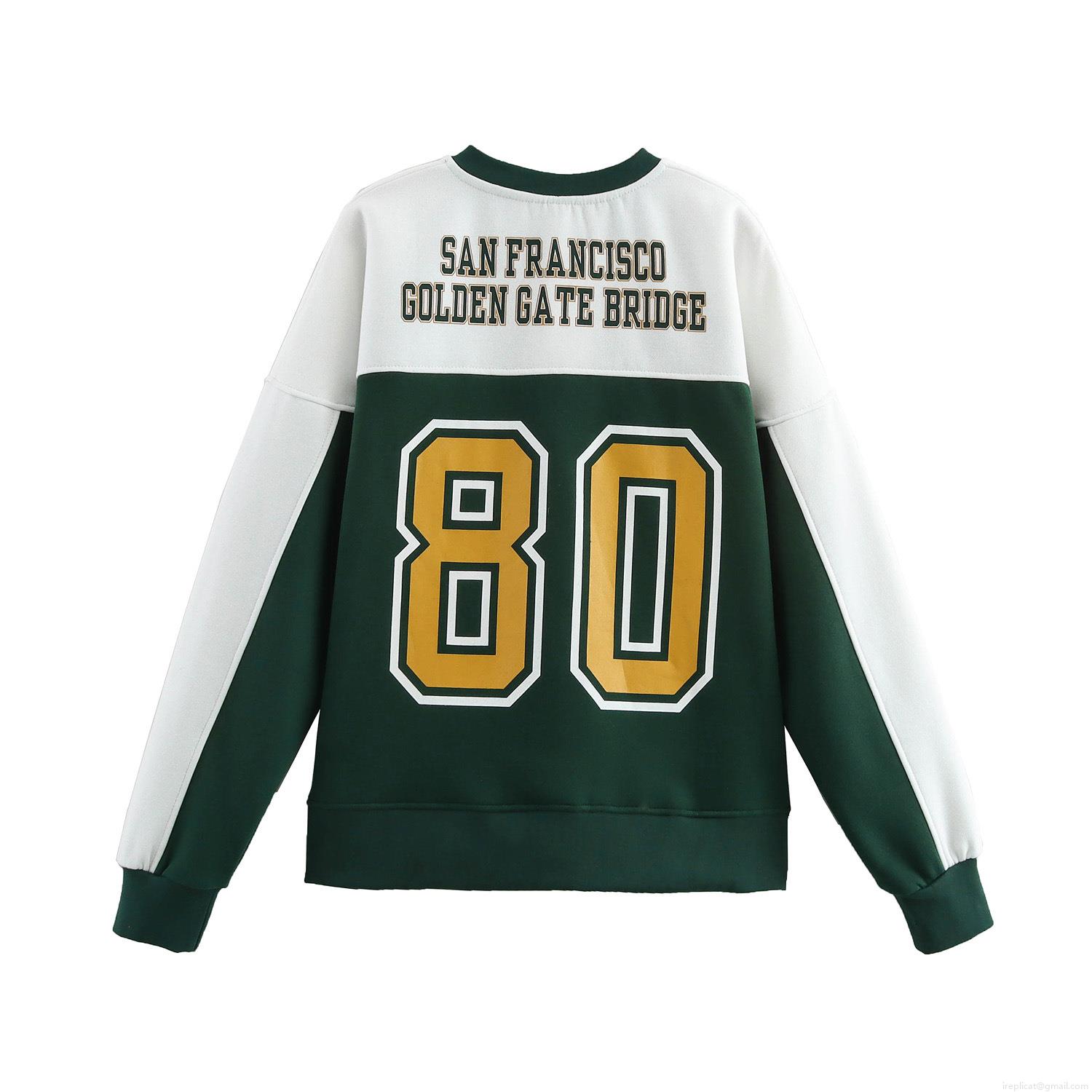 Women's Loungewear Set Cotton Blend Fleece San Francisco 1980 Print Sweatshirt And Jogger Pants American College Style Two Piece Outfits Casual Sporty Tracksuit