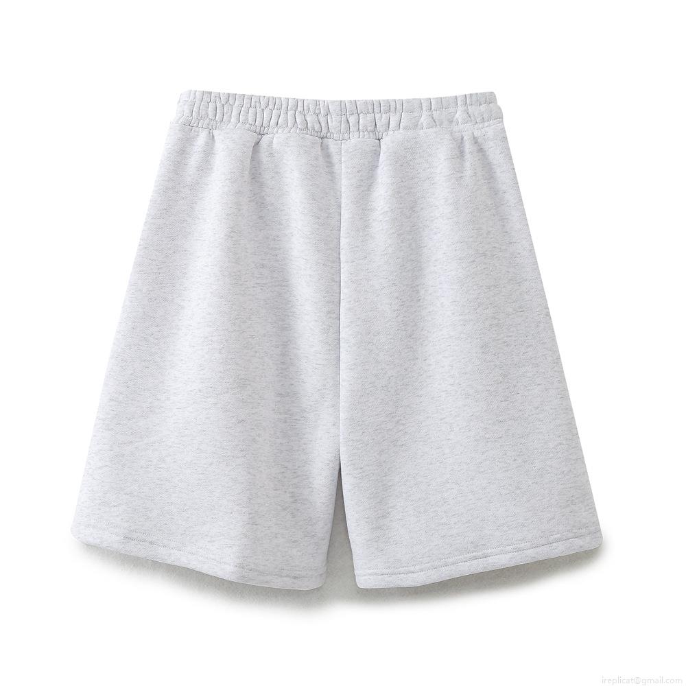 Women Casual Heather Grey Sweatshirt Shorts Set 85 Cotton Fleece Lined New York Collegiate Embroidery Two Piece Loungewear Sporty Streetwear Outfit