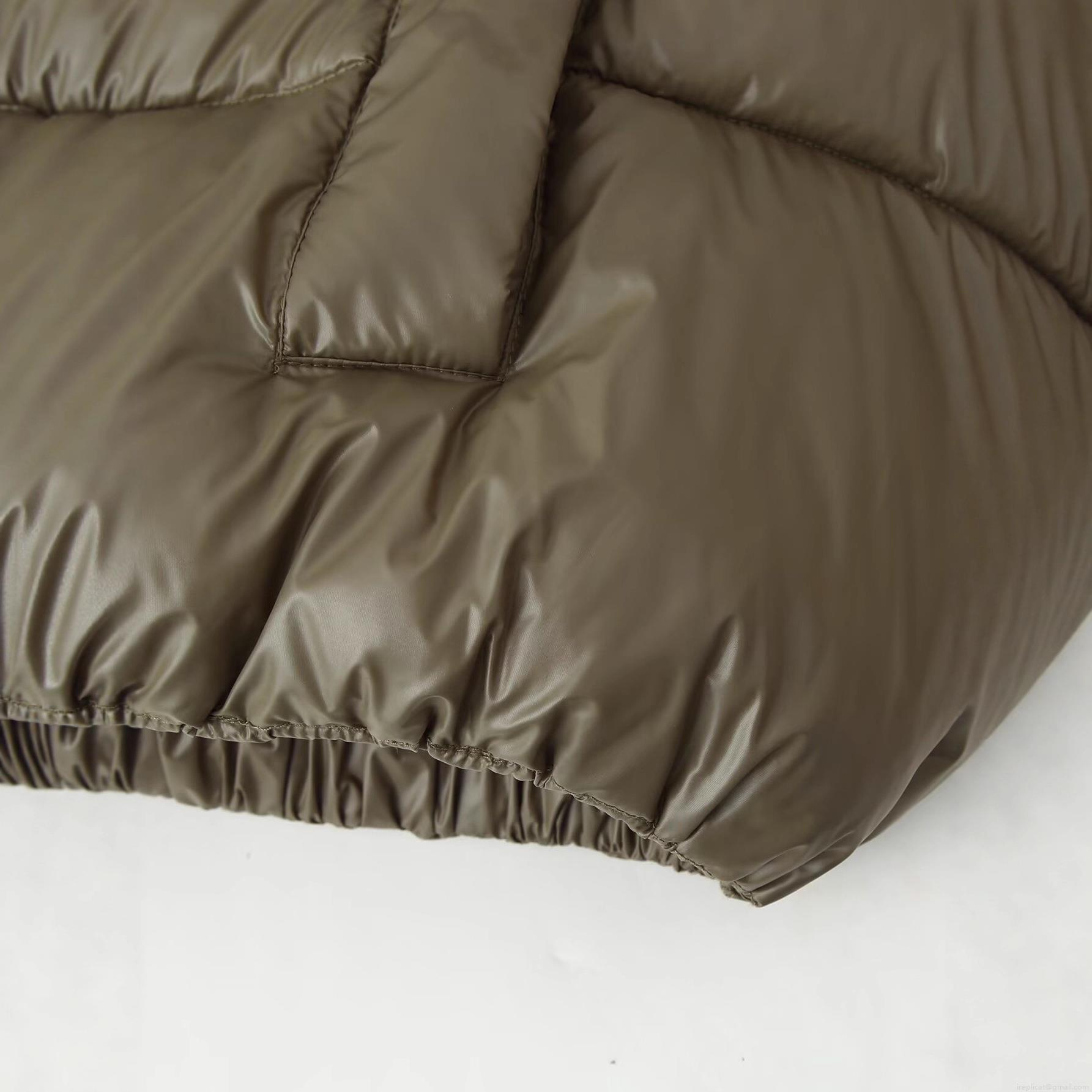 Women's Fashion Stand Collar Puffer Cotton Jacket Short Button Quilted Coat Windproof Warm Long Sleeve Streetwear Outerwear For Women