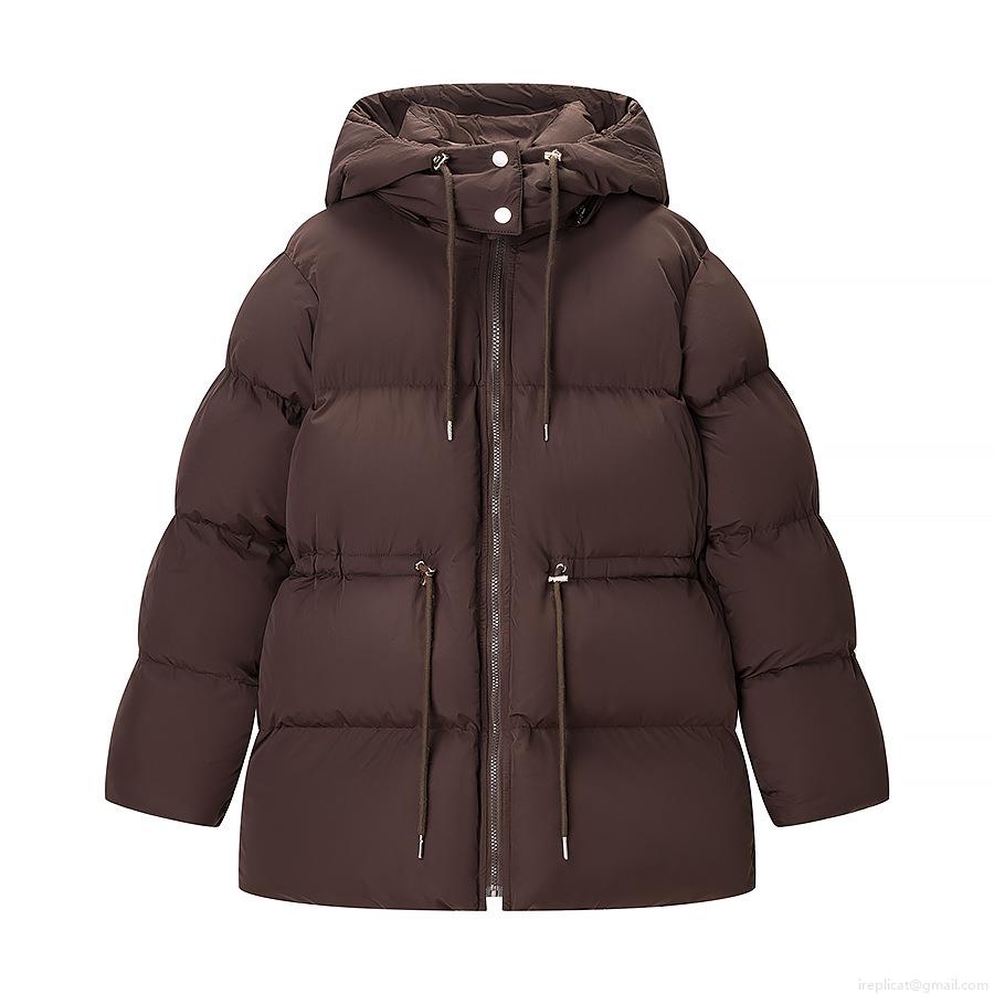 Women's Winter Puffer Jacket Hooded Padded Coat Quilted Windproof Warm Outwear Dark Brown Loose Fit Casual Streetwear Fashion Parka With Drawstring