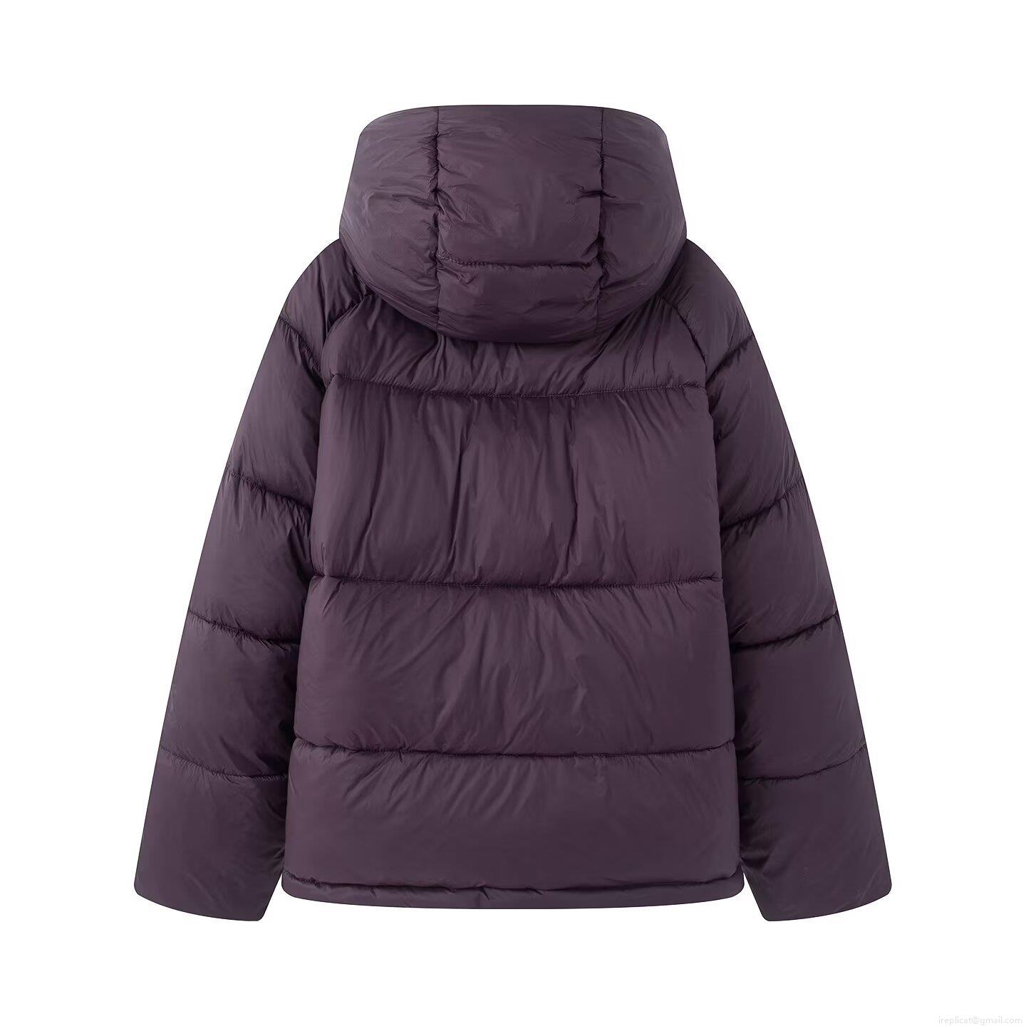Women's Loose Casual Hooded Puffer Jacket Solid Color Long Sleeve Padded Coat Warm Polyester Quilted Outerwear With Zipper Pocket For Autumn Winter Lady