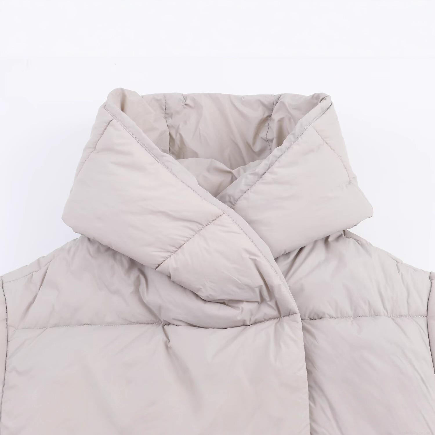 Women's Hooded Puffer Jacket Oversized Winter Warm Polyester Cotton Padded Coat Solid Color Loose Parka Outerwear for Cold Weather
