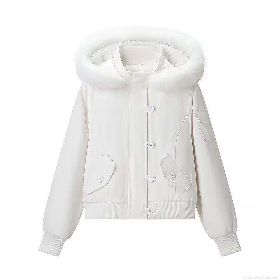 Women's Fashion Casual Hooded Puffer Jacket Short Cotton Blend Padded Coat With Faux Fur Trim Retro Winter Outwear For Ladies