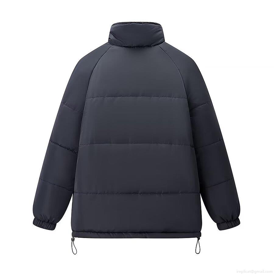 Women's Reversible Padded Jacket Stand Collar Plaid Solid Color Winter Warm Cotton Padded Coat With Snap Buttons Drawstring Hem Fashion Casual Outerwear For Women