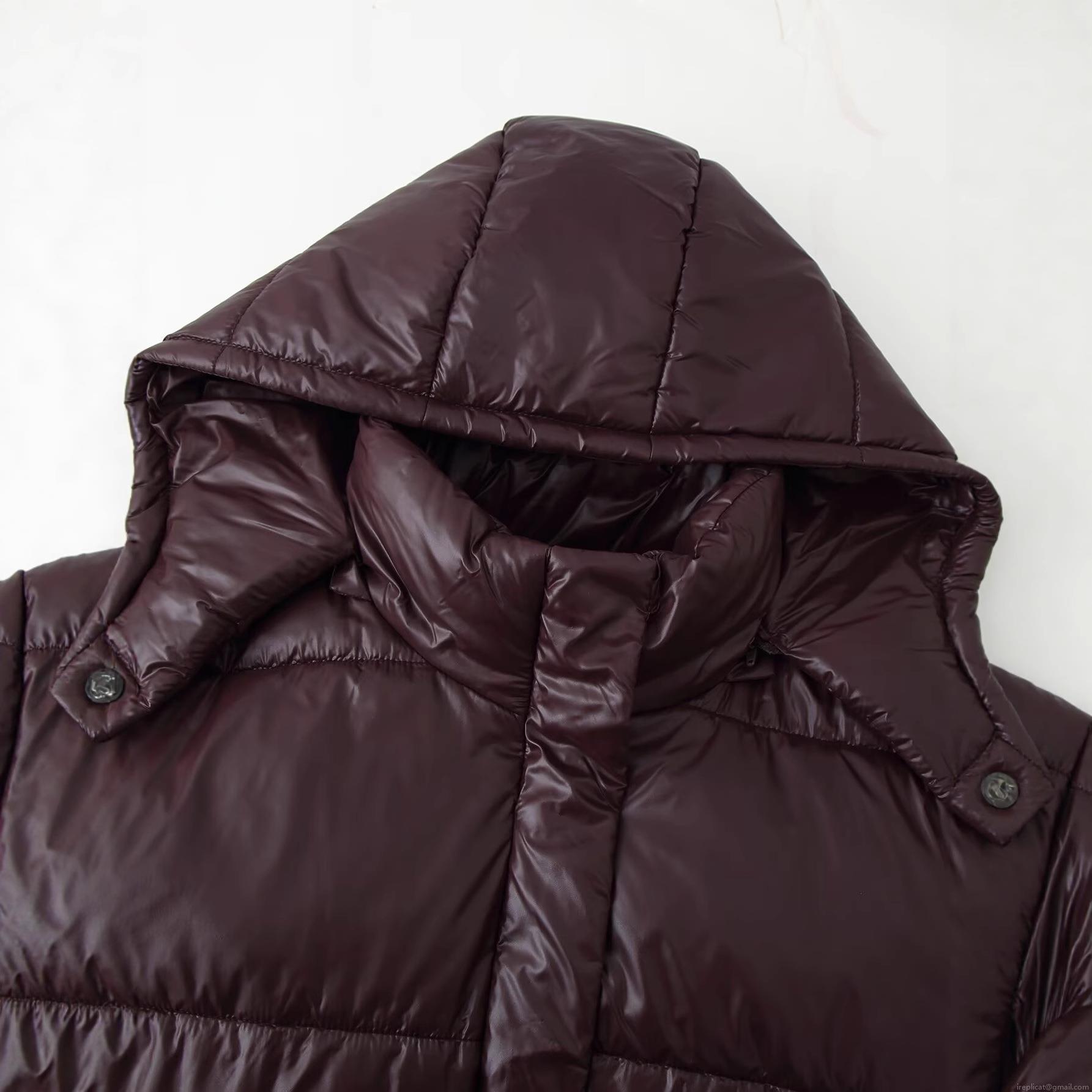 Women's Fashion Shiny Hooded Puffer Jacket Short Quilted Padded Winter Coat Reddish Brown Casual Outdoor Streetwear Warm Outerwear