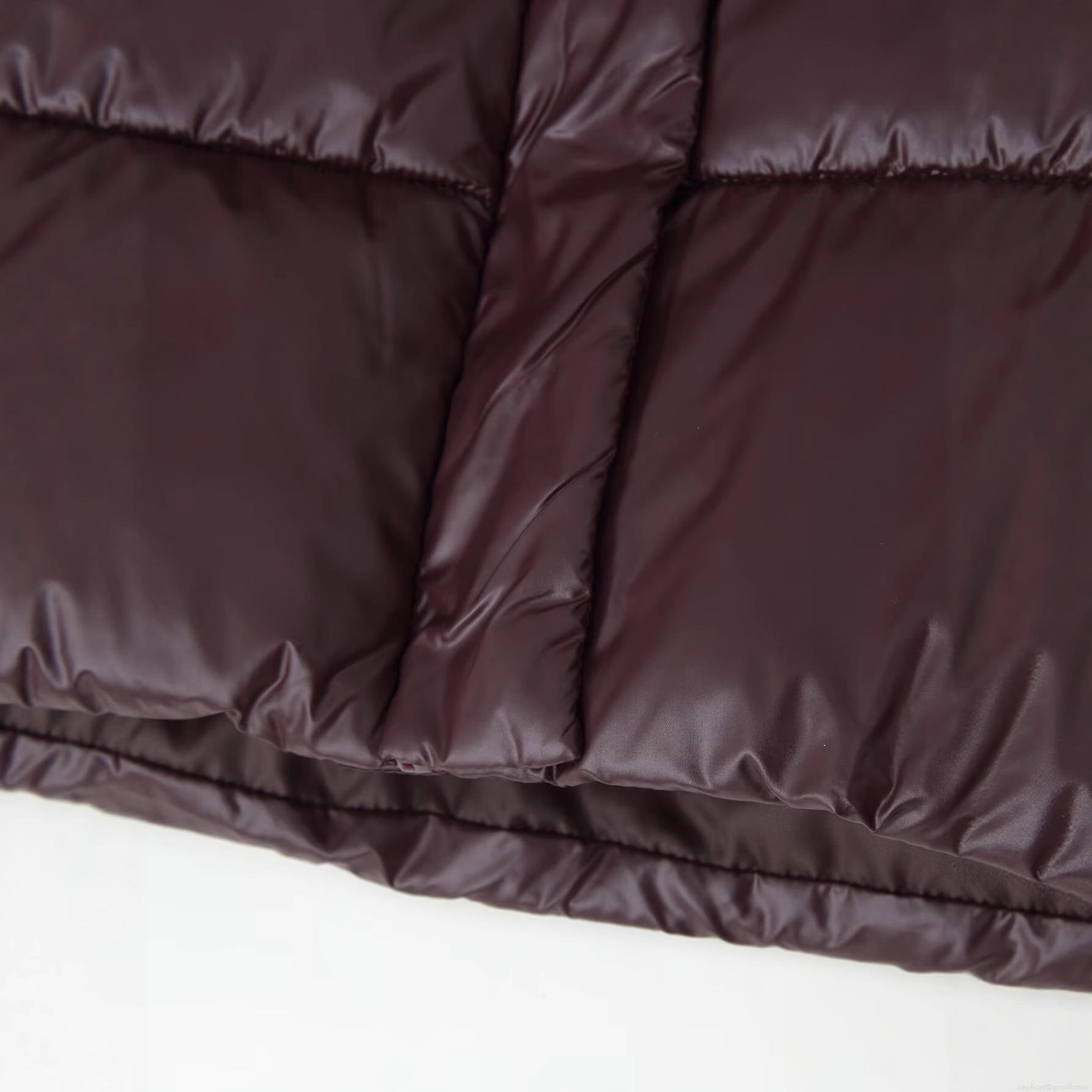 Women's Fashion Shiny Hooded Puffer Jacket Short Quilted Padded Winter Coat Reddish Brown Casual Outdoor Streetwear Warm Outerwear