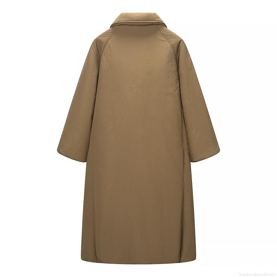 Women's Long Cotton-Padded Coat Loose Fit Turn-Down Collar Winter Warm Jacket With Polyester Fabric And Polyester Cotton Padding For Casual Outdoor Travel Ethnic Style Outerwear