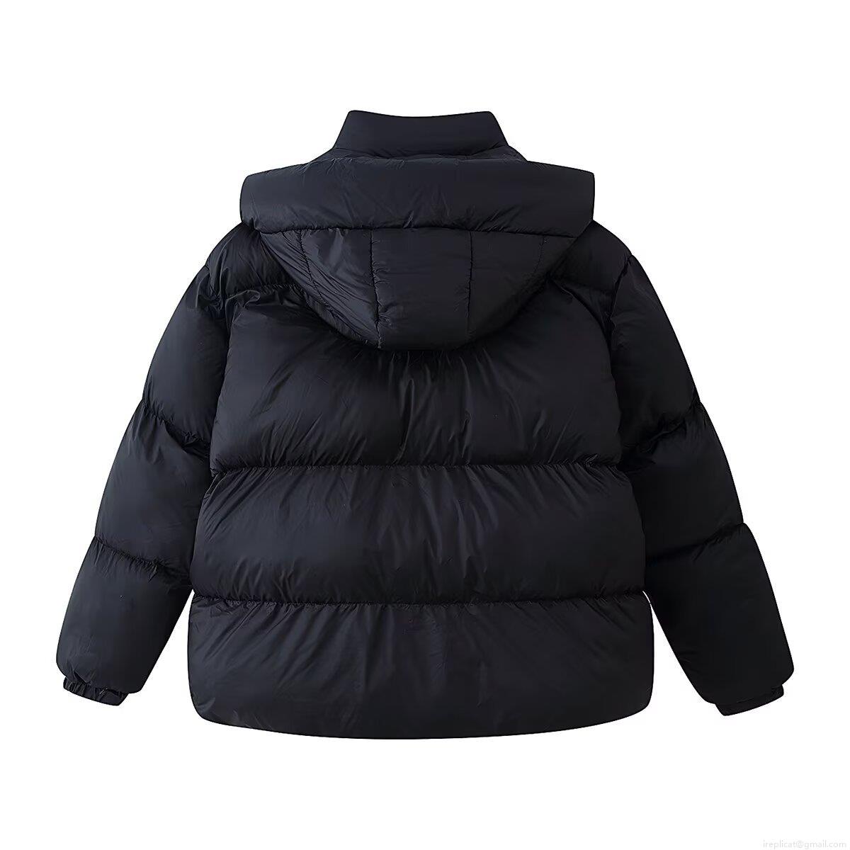 Women's Hooded Puffer Jacket Casual Short Winter Coat With Pockets Windproof Thick Cotton Filled Parka For Daily Outdoor Outerwear
