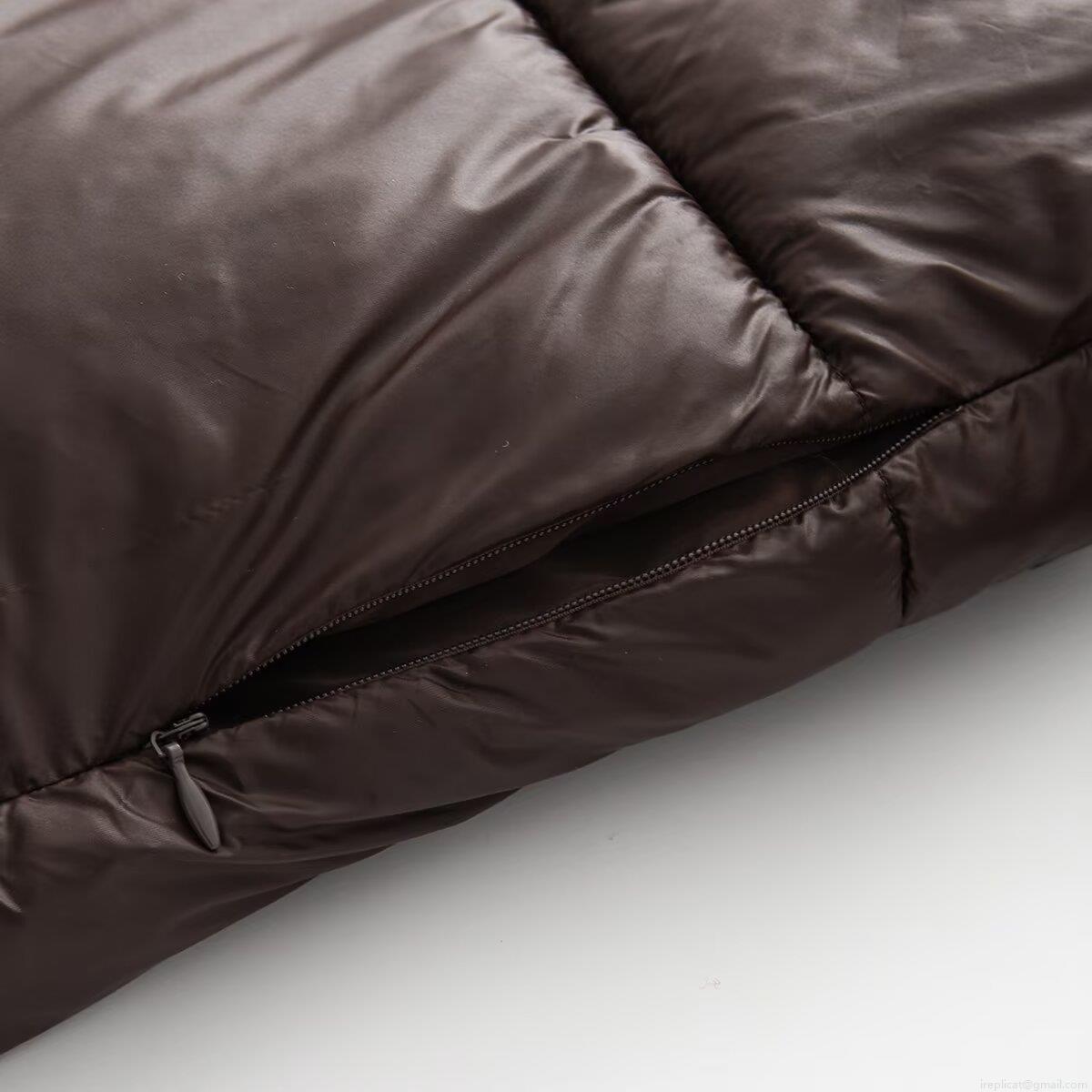 Women's Glossy Hooded Puffer Jacket Quilted Padded Winter Coat With Stand Collar Loose Fit Casual Warm Thick Outerwear Parka For Women