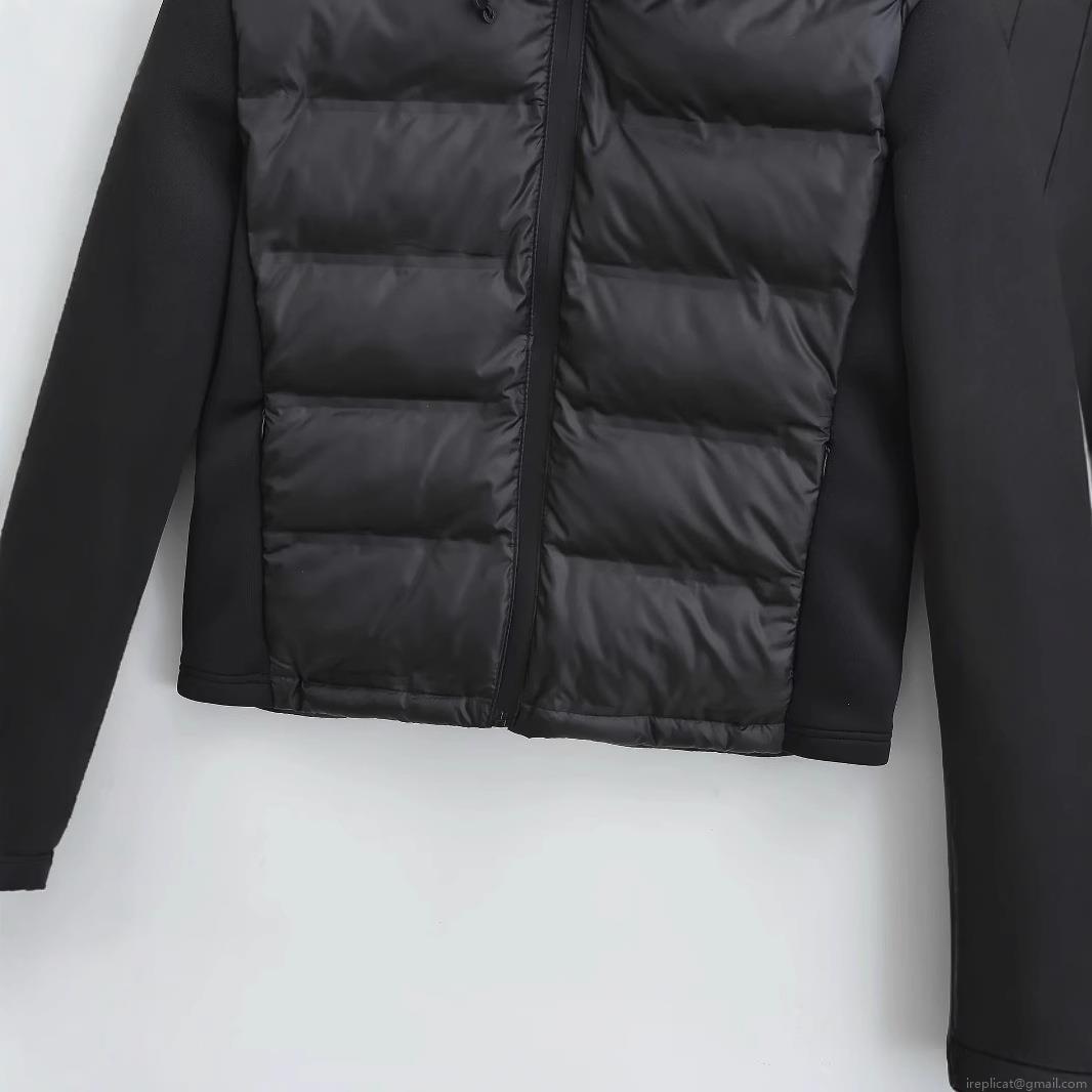 Women's Casual Black Hooded Puffer Jacket Quilted Stitching Long Sleeve Slim Fit Warm Padded Coat Outwear For Winter