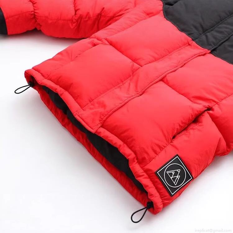 Women's Hooded Puffer Jacket Vintage Ethnic Red Black Patchwork Quilted Padded Coat 100% Polyester Warm Winter Outerwear For Women